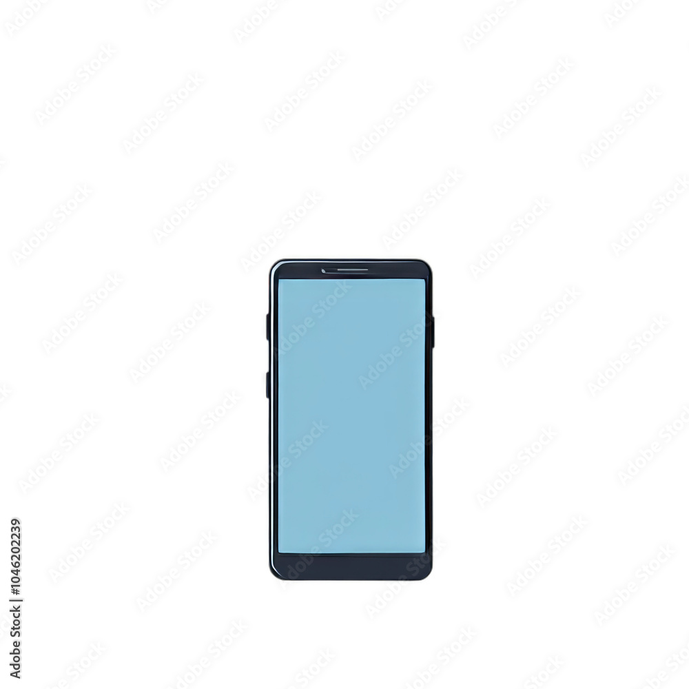 Smartphone with Blue Screen in Perspective Smartphone with Blue Screen in Perspective