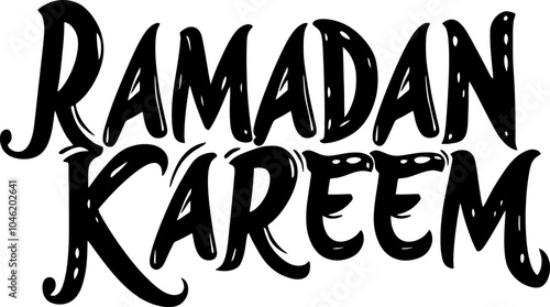 Handdrawn ramadan kareem text decoration