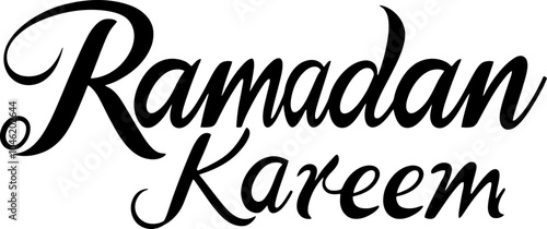 Handdrawn ramadan kareem text decoration