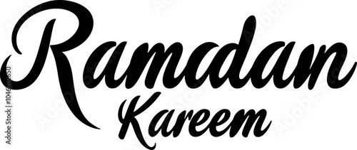 Handdrawn ramadan kareem text decoration
