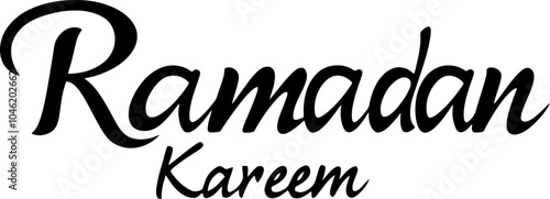 Handdrawn ramadan kareem text decoration