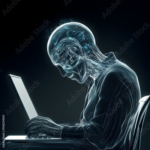 Digital X Ray of a Tech Genius at Work in the Cybersphere photo