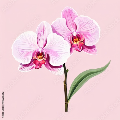 the AI Image Generator, Beautiful orchid flowers with white background,