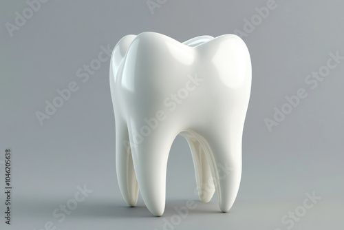 Single tooth on gray background.