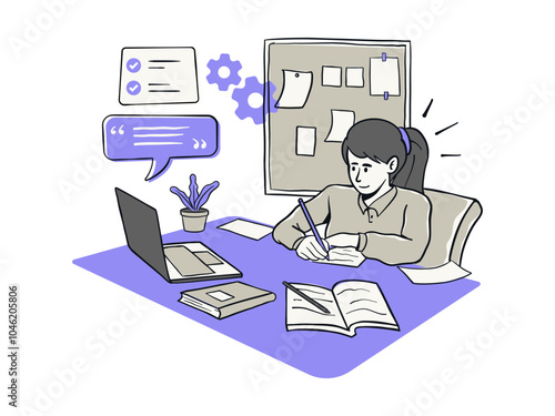 Illustration of Online Learning and Studying
