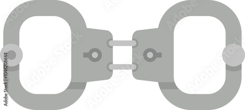 Simple illustration of a pair of handcuffs, typically used by law enforcement