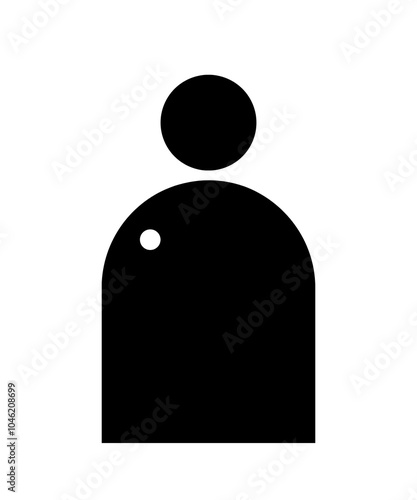 Black man icon image on white background