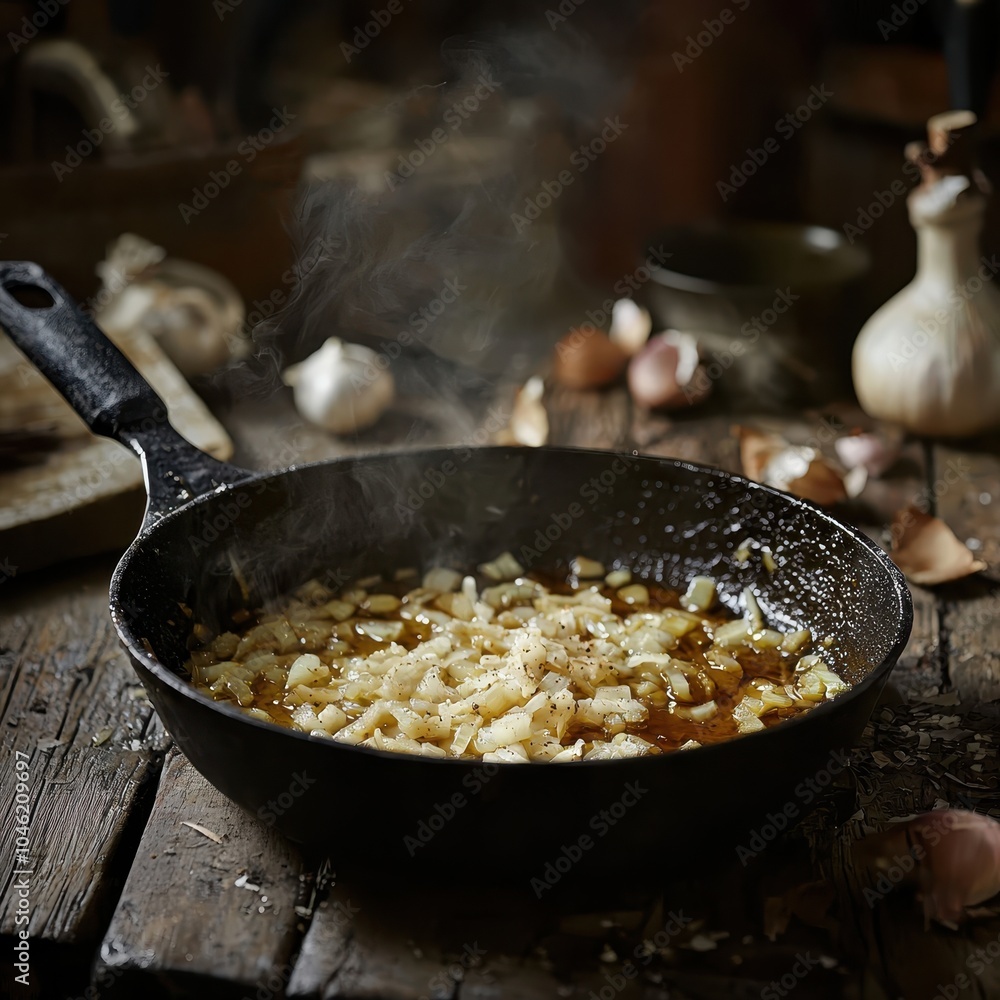 Sautéing Garlic and Onions in Olive Oil Sautéing Garlic and Onions in Olive Oil