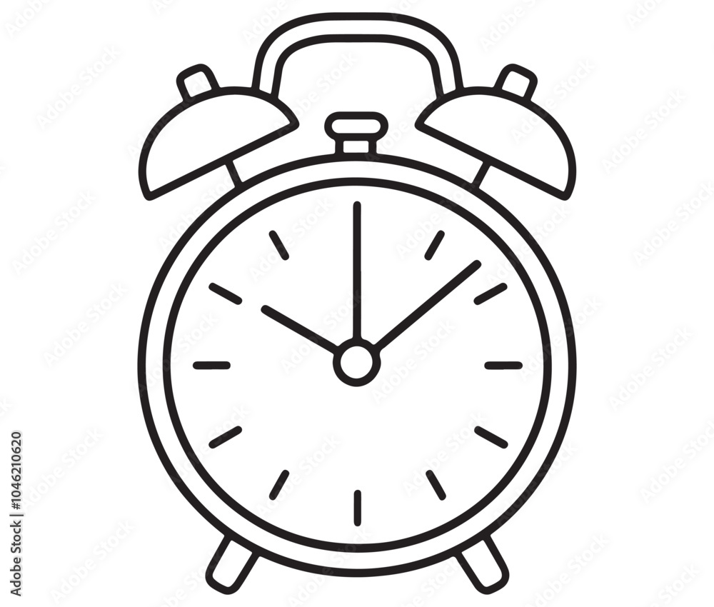 Alarm clock isolated on white. Alarm clock icon Alarm clock isolated on white. Alarm clock icon