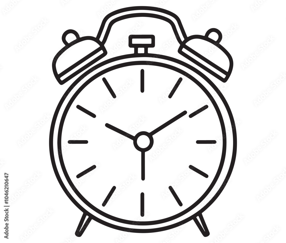 Alarm clock isolated on white. Alarm clock icon Alarm clock isolated on white. Alarm clock icon