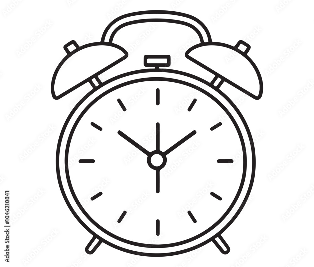 Alarm clock isolated on white. Alarm clock icon Alarm clock isolated on white. Alarm clock icon