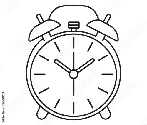 Alarm clock isolated on white. Alarm clock icon