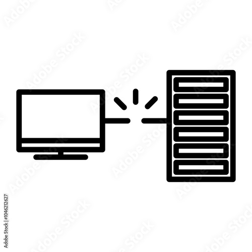 Icon of a computer disconnected from the network.