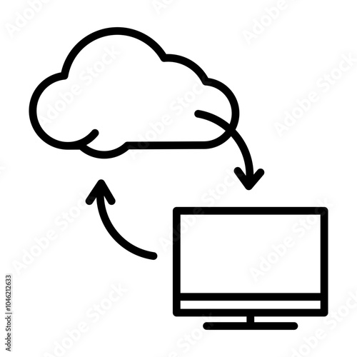 Image icon for saving a backup. Synchronizing the cloud with a personal computer.