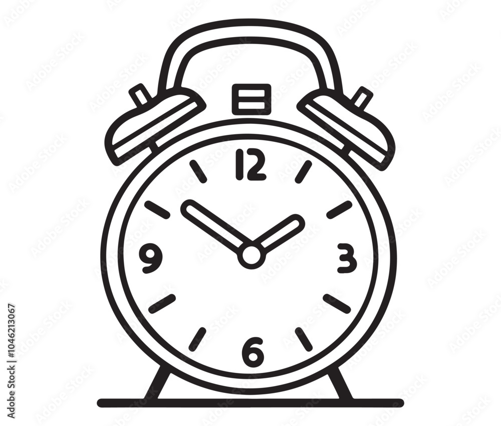 Alarm clock isolated on white. Alarm clock icon Alarm clock isolated on white. Alarm clock icon