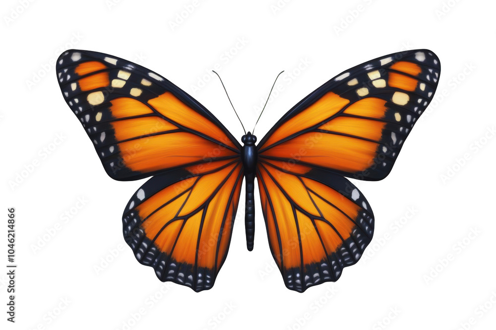 Naklejka premium Orange and Black Butterfly with White Spots