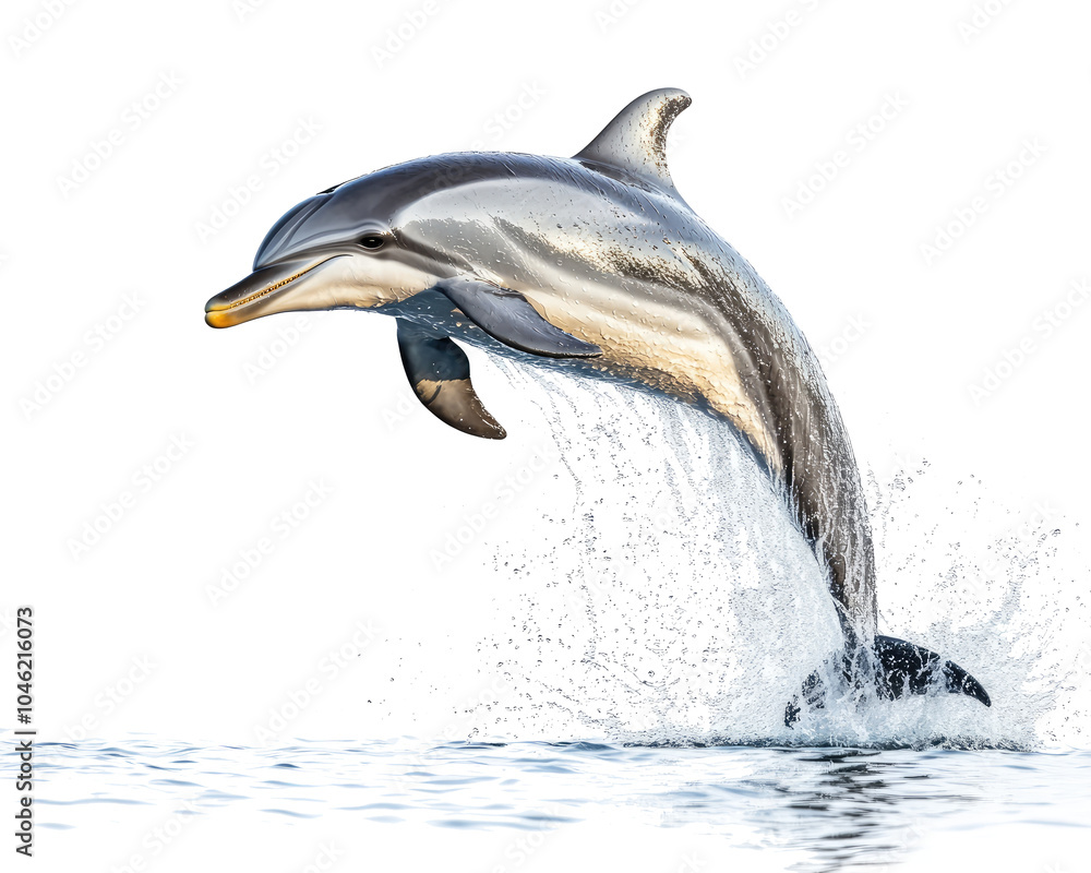 Fototapeta premium dolphin jumping out of the sea on transparent background