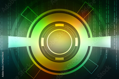 2d illustration Abstract futuristic electronic circuit technology background