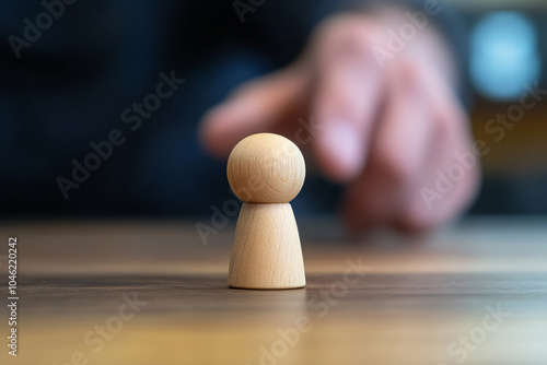 Wooden Figure and Pointing Finger: A Choice to Be Made