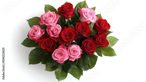 Elegant Rose Bouquet on White Background