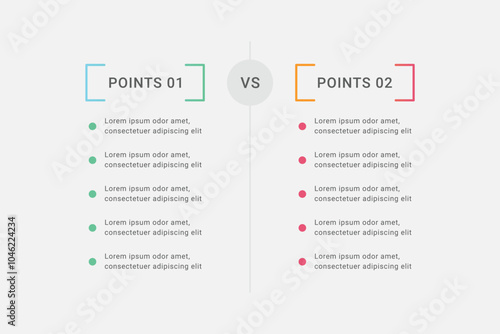 Point's comparison infographic template design