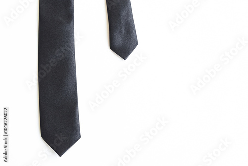 black necktie isolated on white background, father day concept and business style