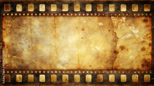 Damaged vintage celluloid film strip with dust, scratches, and stains , old, damaged, celluloid, film strip, dust, scratches
