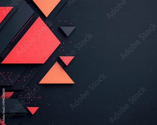 Sharpedged geometric patterns creating a futuristic industrial design, basic shapes, futuristic industrial photo