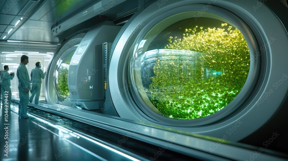 Fototapeta premium Advanced Laboratory with Bioluminescent Cultures