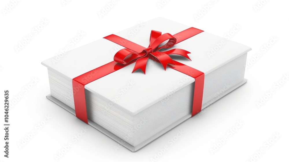 Fototapeta premium White Book with a Red Ribbon Bow