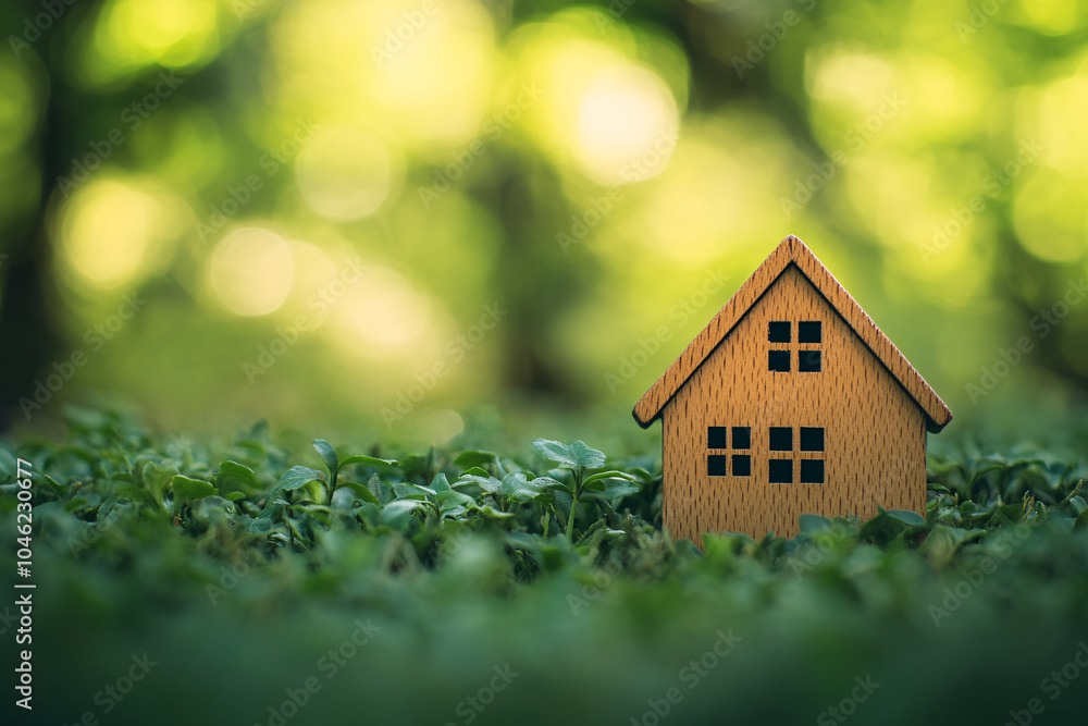 Wooden House in Lush Green Grass: A Symbol of Eco-Friendly Living Wooden House in Lush Green Grass: A Symbol of Eco-Friendly Living