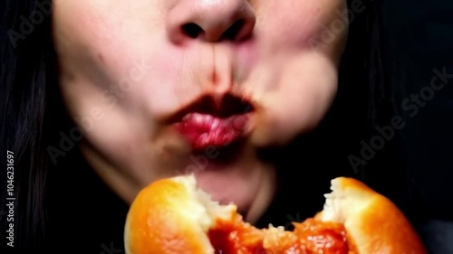 Wallpaper Mural someone who is eating a hotdog Torontodigital.ca