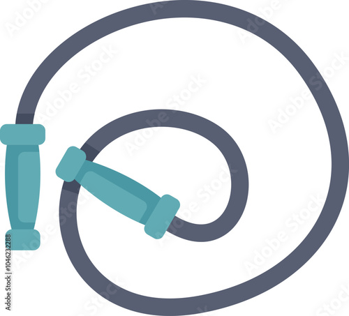 Blue jump rope coiled up and ready for a fitness workout
