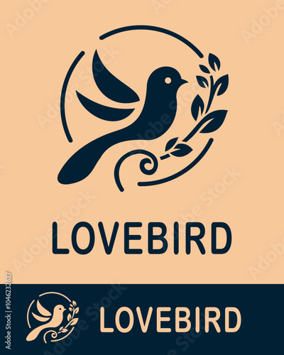 This logo depicts a lovebird in flight, gracefully holding a branch, enclosed within a circular design, symbolizing love, peace, and harmony