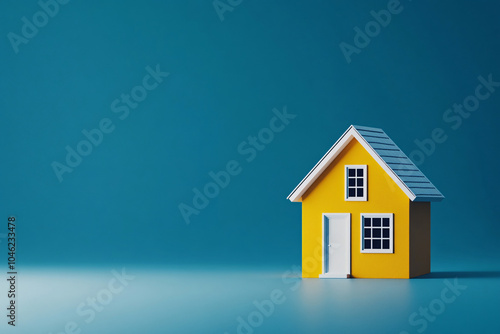 Wallpaper Mural Minimalist Yellow House 3D Rendering - Home Design Concept Torontodigital.ca