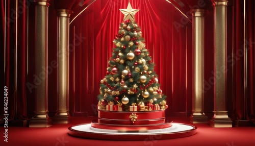 Christmas tree fir with baubles