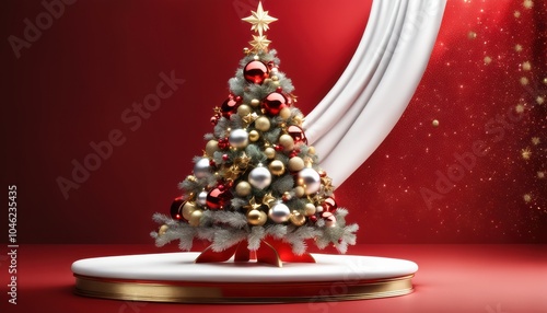 Christmas tree fir with baubles