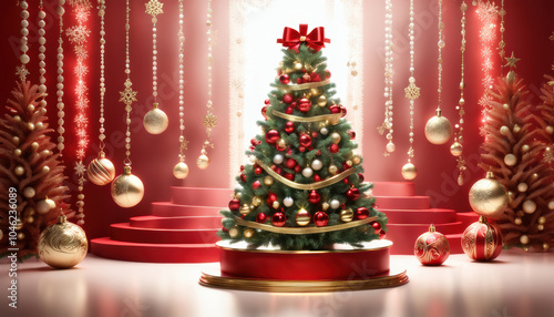 Christmas tree fir with baubles