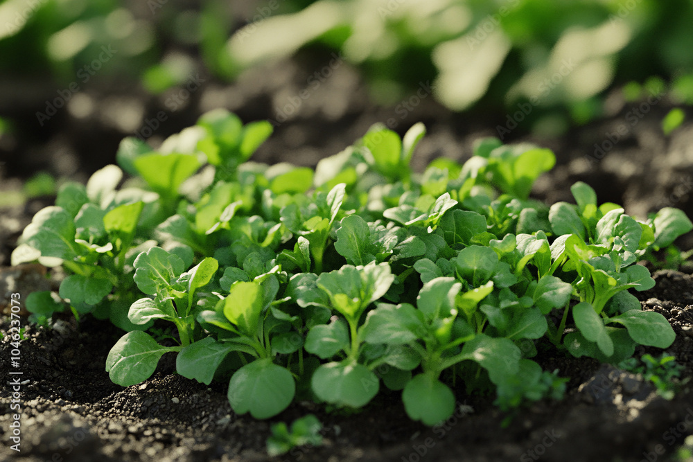 Close-Up View of Lush Green Leaves Growing in a Garden Close-Up View of Lush Green Leaves Growing in a Garden
