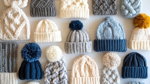 Cozy Knitted Hats in Various Styles and Colors photo