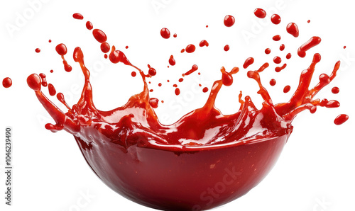 Sauce salsa splash over a bawl  on transparent background