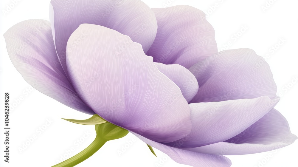 Purple flower on white, a study in minimalist floral beauty and design Purple flower on white, a study in minimalist floral beauty and design