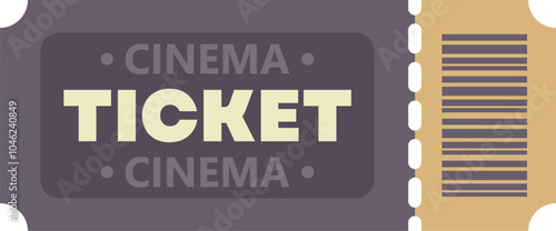 Classic cinema ticket is isolated on a white background, inviting viewers to experience the magic of a movie showing