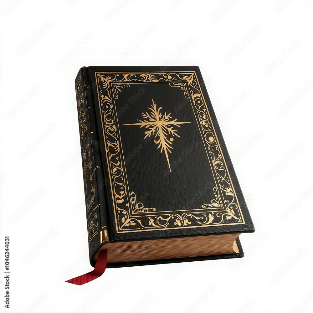 Decorative black book with ornate cover design Decorative black book with ornate cover design