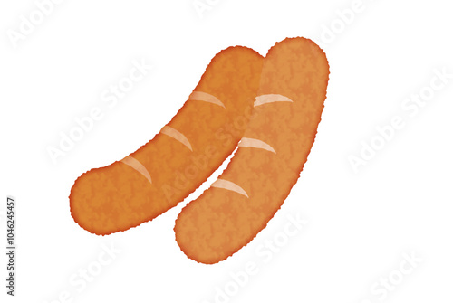 水彩風のウインナーのベクターイラスト
