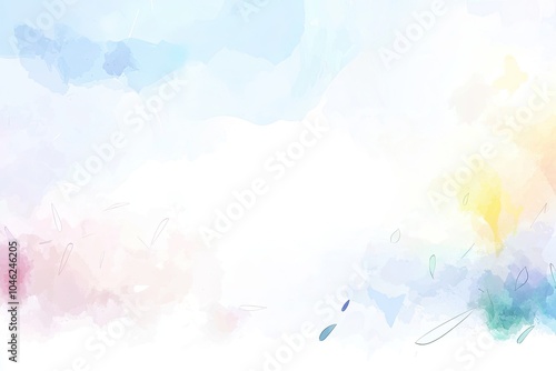 Soft, abstract watercolor background with pastel colors on a white canvas.