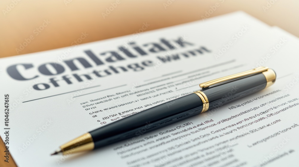 A pen rests on a document, suggesting formal communication or agreement. A pen rests on a document, suggesting formal communication or agreement.