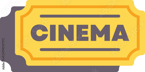 Yellow cinema ticket allowing one person access to a movie showing at the movie theater