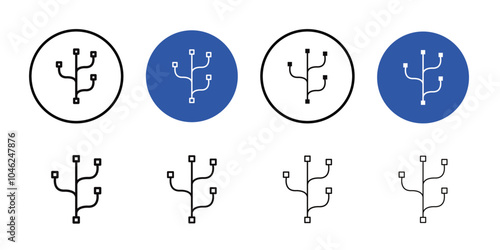 Code branch icon Black line art vector logo set
