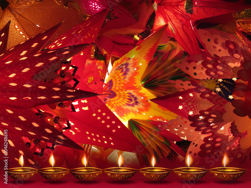 Obraz na płótnie Diwali Lanterns and Lamps w salonie